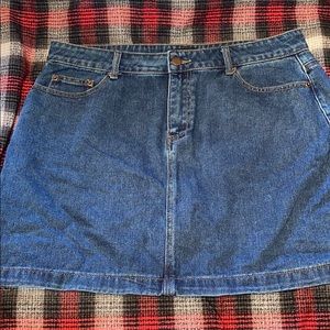 plus sized denim mini skirt
